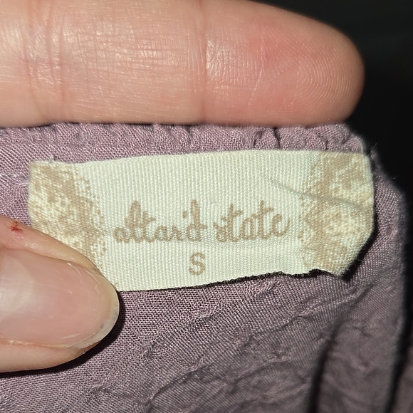 Altar'd State Dusty Purple V-Neck Flutter Sleeve Top Size Small - Picture 2 of 4
